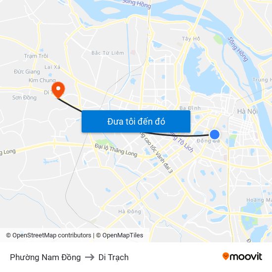 Phường Nam Đồng to Di Trạch map