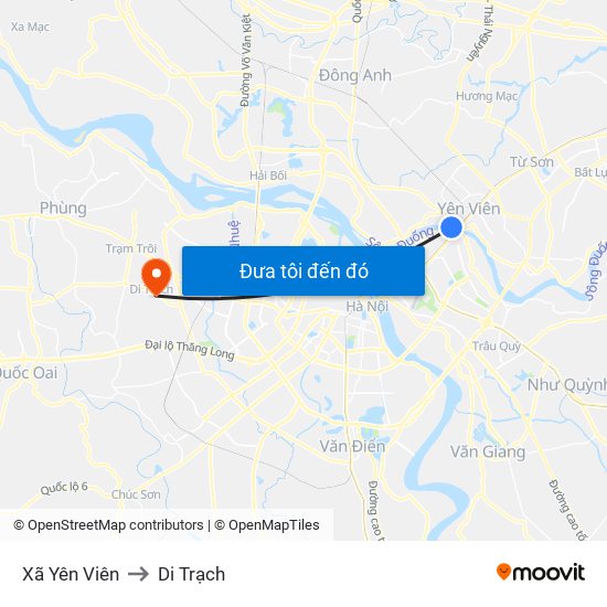 Xã Yên Viên to Di Trạch map