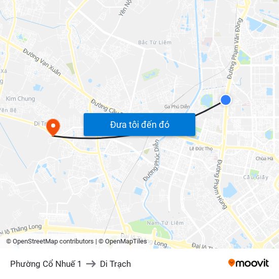 Phường Cổ Nhuế 1 to Di Trạch map