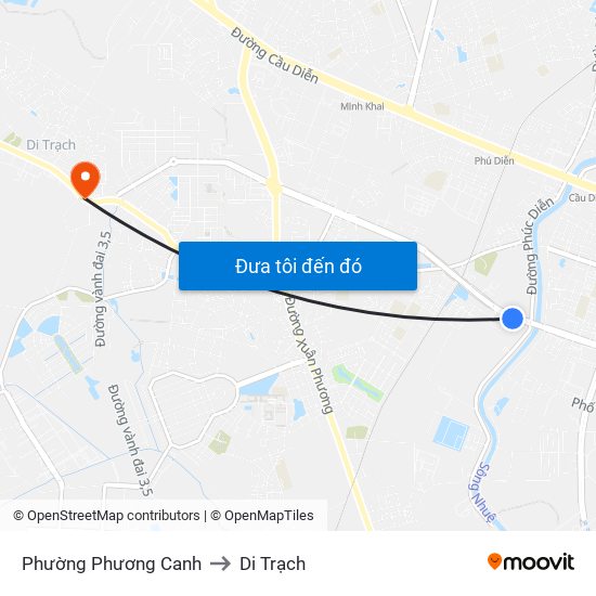 Phường Phương Canh to Di Trạch map