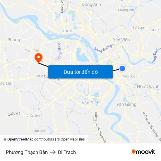 Phường Thạch Bàn to Di Trạch map