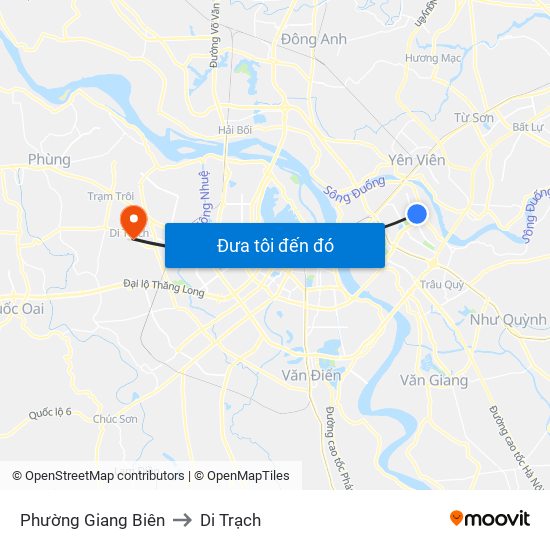 Phường Giang Biên to Di Trạch map