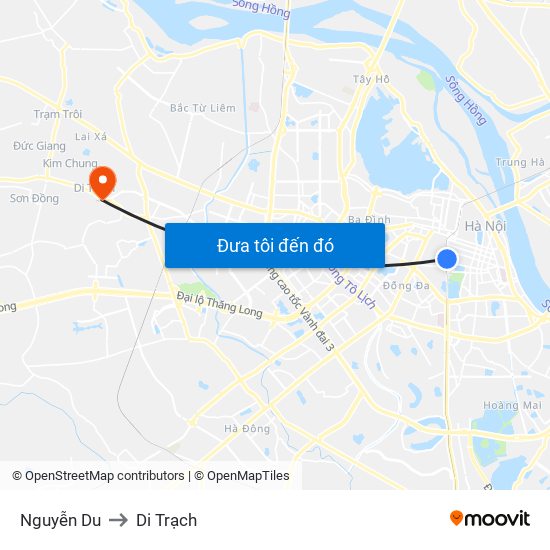 Nguyễn Du to Di Trạch map