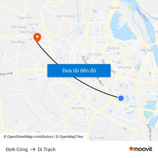 Định Công to Di Trạch map