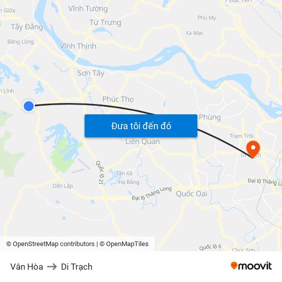 Vân Hòa to Di Trạch map