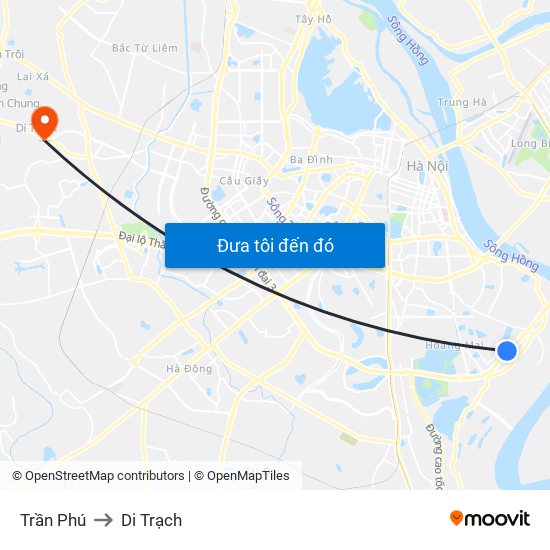 Trần Phú to Di Trạch map