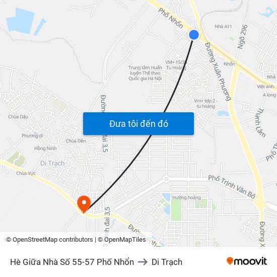 Hè Giữa Nhà Số 55-57 Phố Nhổn to Di Trạch map
