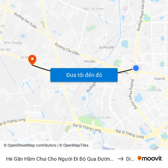 2b Phạm Văn Đồng to Di Trạch map
