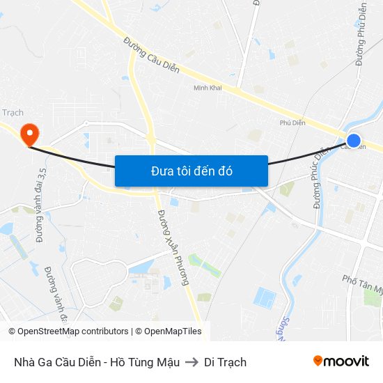 Nhà Ga Cầu Diễn - Hồ Tùng Mậu to Di Trạch map