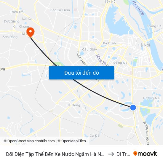 Đối Diện Tập Thể Bến Xe Nước Ngầm Hà Nội - Ngọc Hồi to Di Trạch map