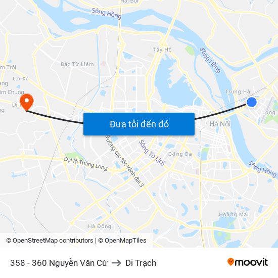 358 - 360 Nguyễn Văn Cừ to Di Trạch map