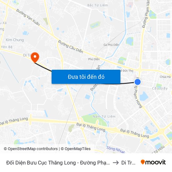 Đối Diện Bưu Cục Thăng Long - Đường Phạm Hùng to Di Trạch map