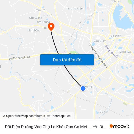 Đối Diện Đường Vào Chợ La Khê (Qua Ga Metro La Khê) - 405 Quang Trung (Hà Đông) to Di Trạch map