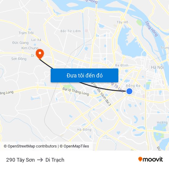 290 Tây Sơn to Di Trạch map