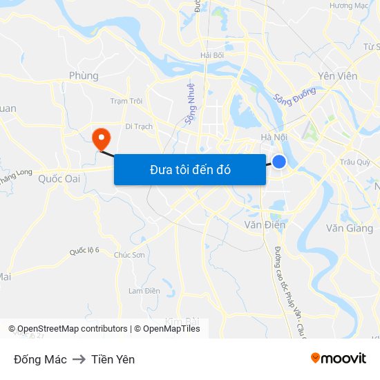 Đống Mác to Tiền Yên map