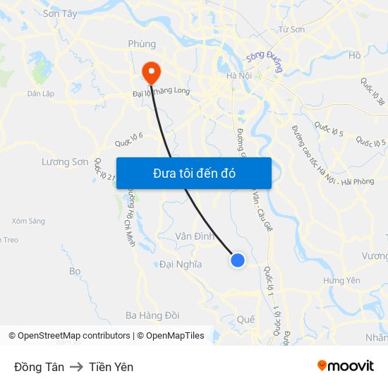 Đồng Tân to Tiền Yên map