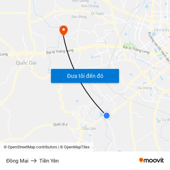 Đồng Mai to Tiền Yên map