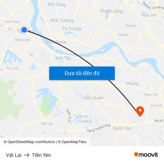 Vật Lại to Tiền Yên map