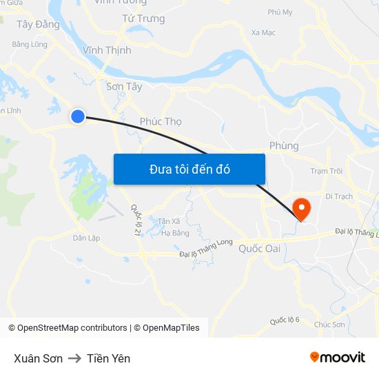 Xuân Sơn to Tiền Yên map