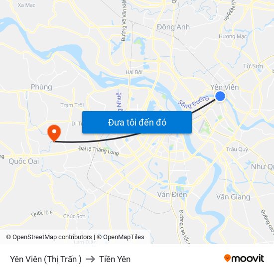 Yên Viên (Thị Trấn ) to Tiền Yên map