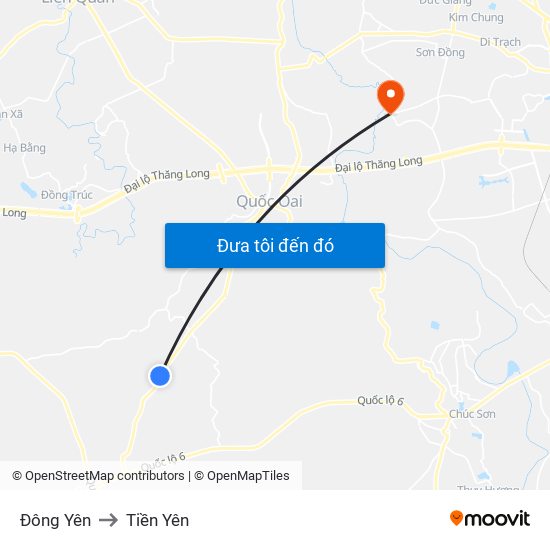 Đông Yên to Tiền Yên map