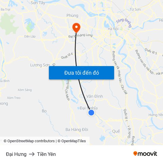 Đại Hưng to Tiền Yên map