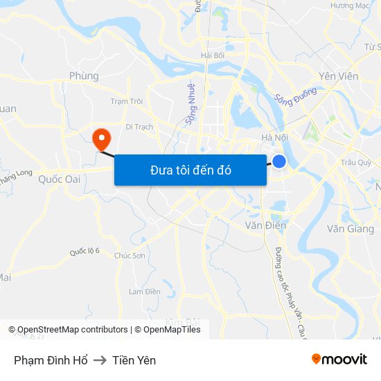 Phạm Đình Hổ to Tiền Yên map