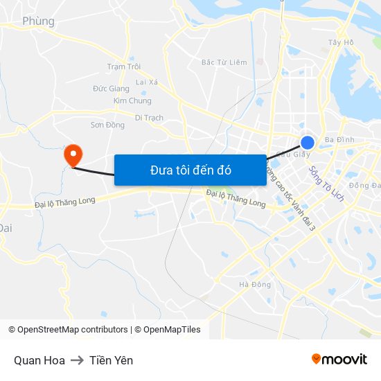 Quan Hoa to Tiền Yên map