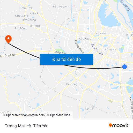 Tương Mai to Tiền Yên map