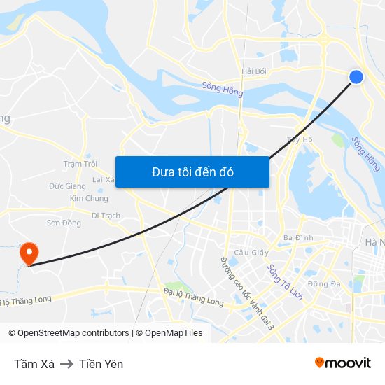 Tầm Xá to Tiền Yên map