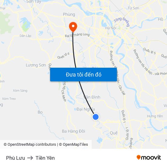 Phù Lưu to Tiền Yên map