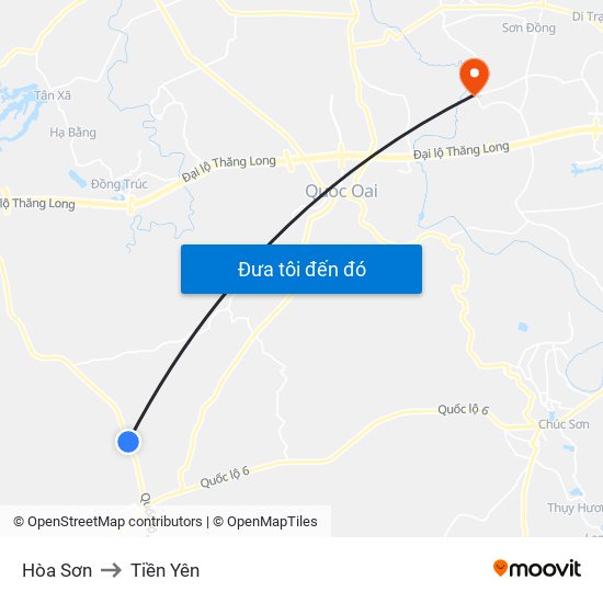 Hòa Sơn to Tiền Yên map