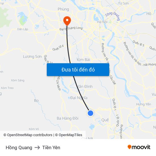 Hồng Quang to Tiền Yên map
