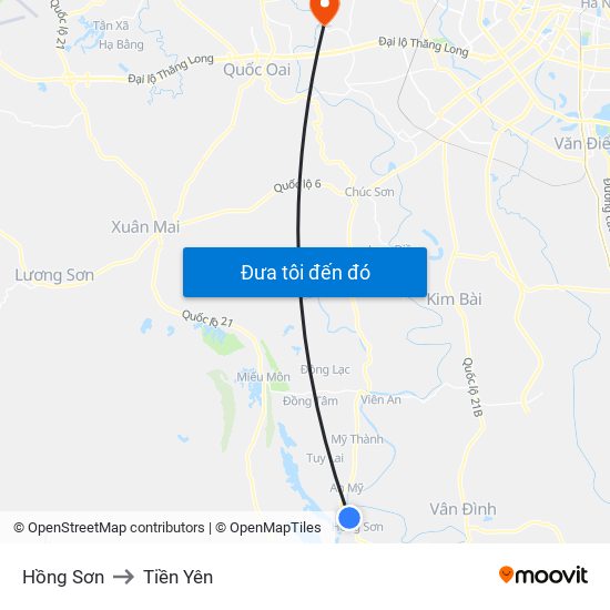 Hồng Sơn to Tiền Yên map