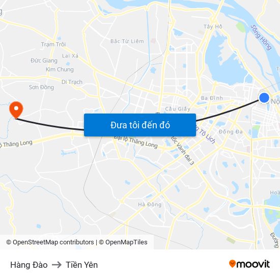Hàng Đào to Tiền Yên map