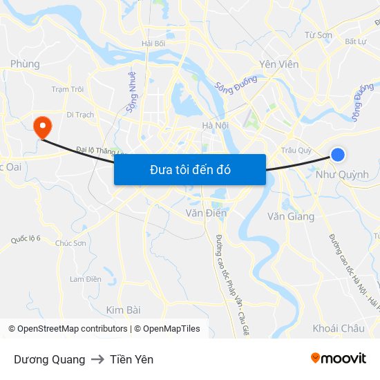 Dương Quang to Tiền Yên map