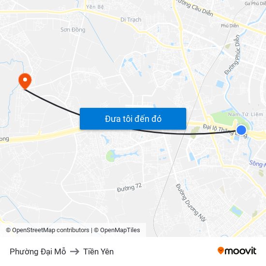 Phường Đại Mỗ to Tiền Yên map