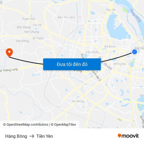 Hàng Bông to Tiền Yên map
