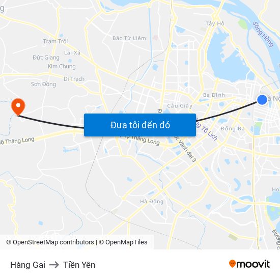 Hàng Gai to Tiền Yên map