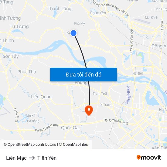 Liên Mạc to Tiền Yên map