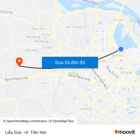 Liễu Giai to Tiền Yên map