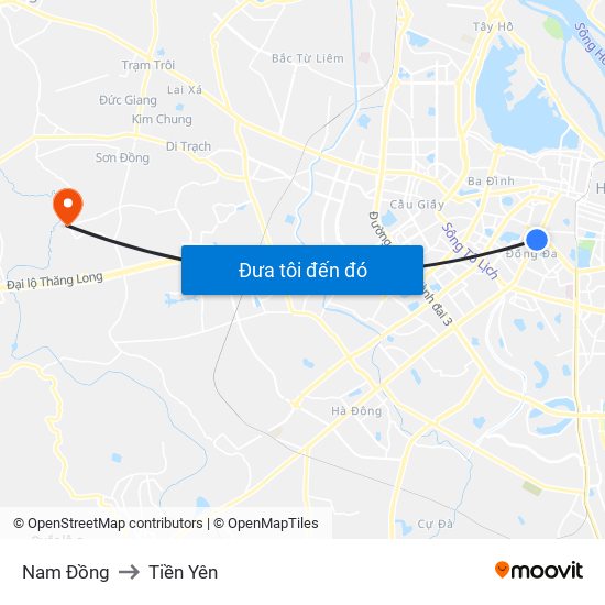 Nam Đồng to Tiền Yên map