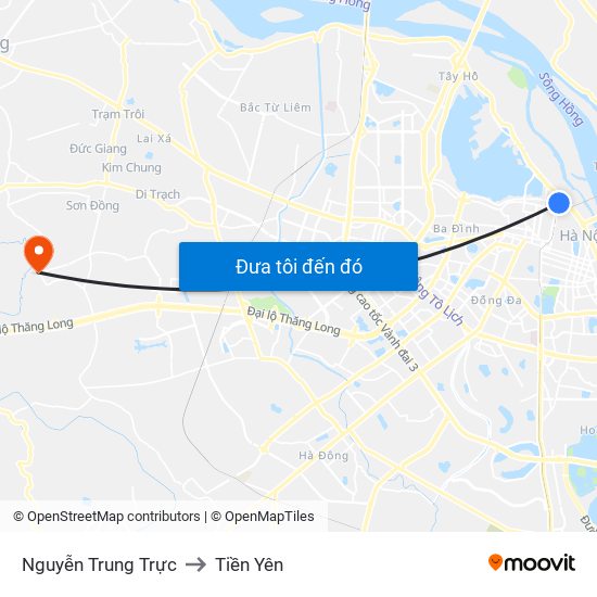 Nguyễn Trung Trực to Tiền Yên map