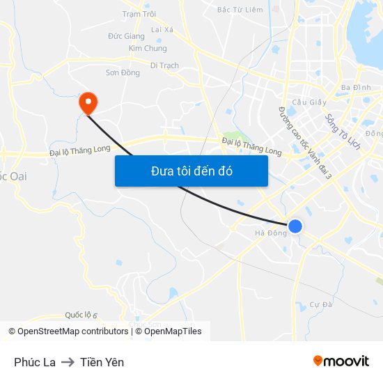 Phúc La to Tiền Yên map