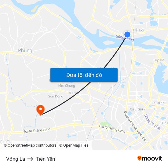 Võng La to Tiền Yên map