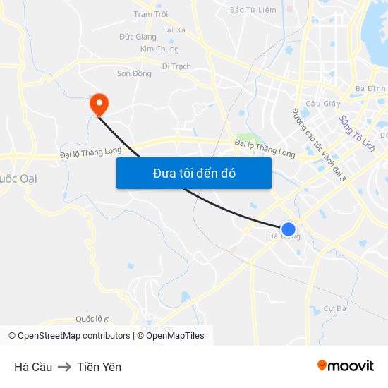 Hà Cầu to Tiền Yên map