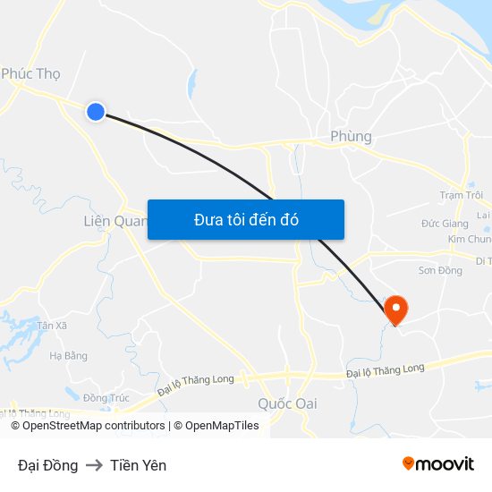 Đại Đồng to Tiền Yên map