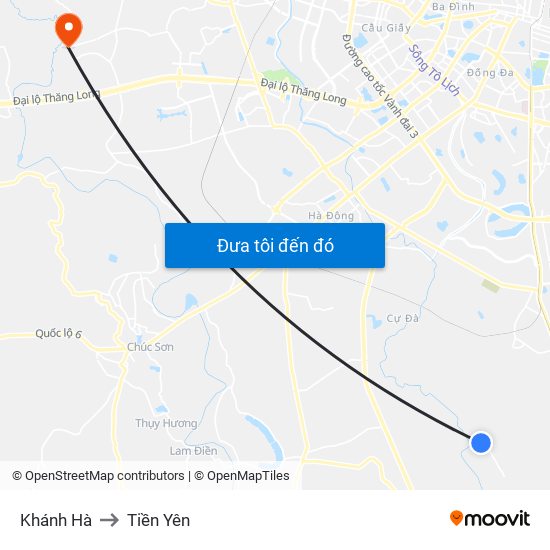 Khánh Hà to Tiền Yên map