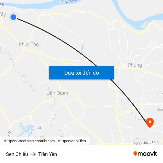 Sen Chiểu to Tiền Yên map