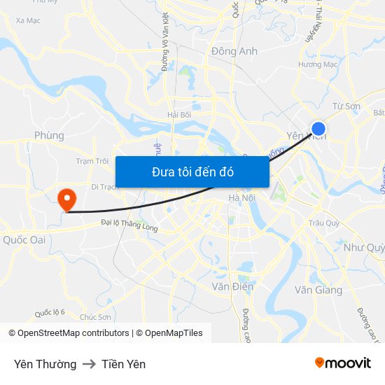 Yên Thường to Tiền Yên map